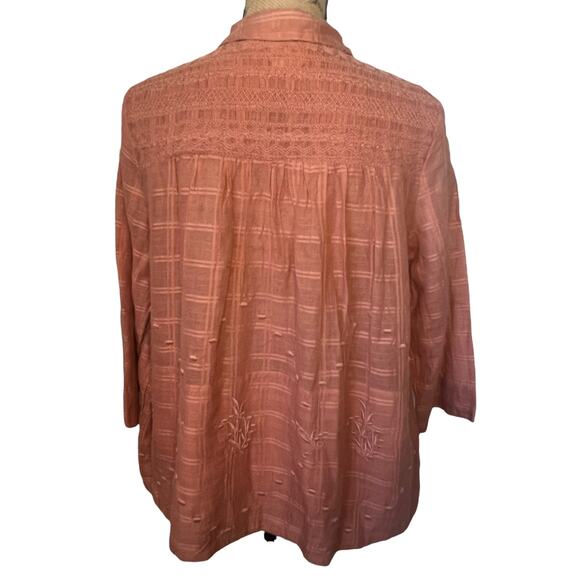Anthro Vanessa Virginia Edisto Dusty Rose Top Sz 0 - Picture 2 of 7